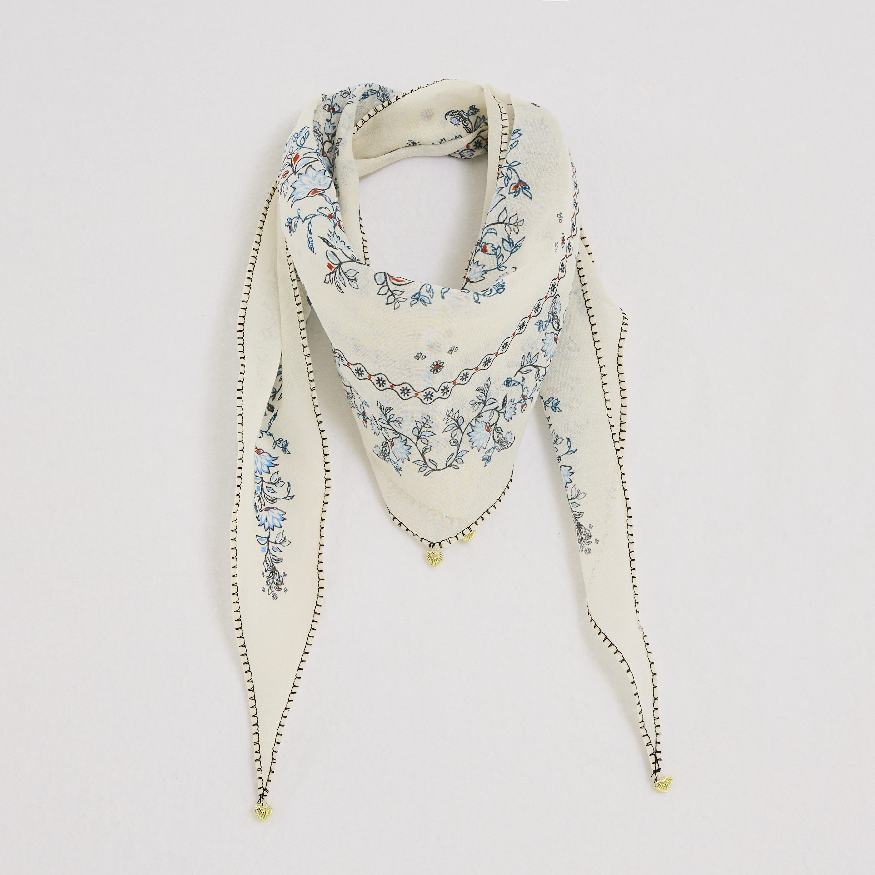 Foulard imprim&eacute; fleuri femme