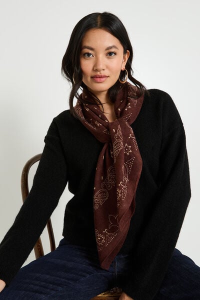 Foulard carré bicolore femme