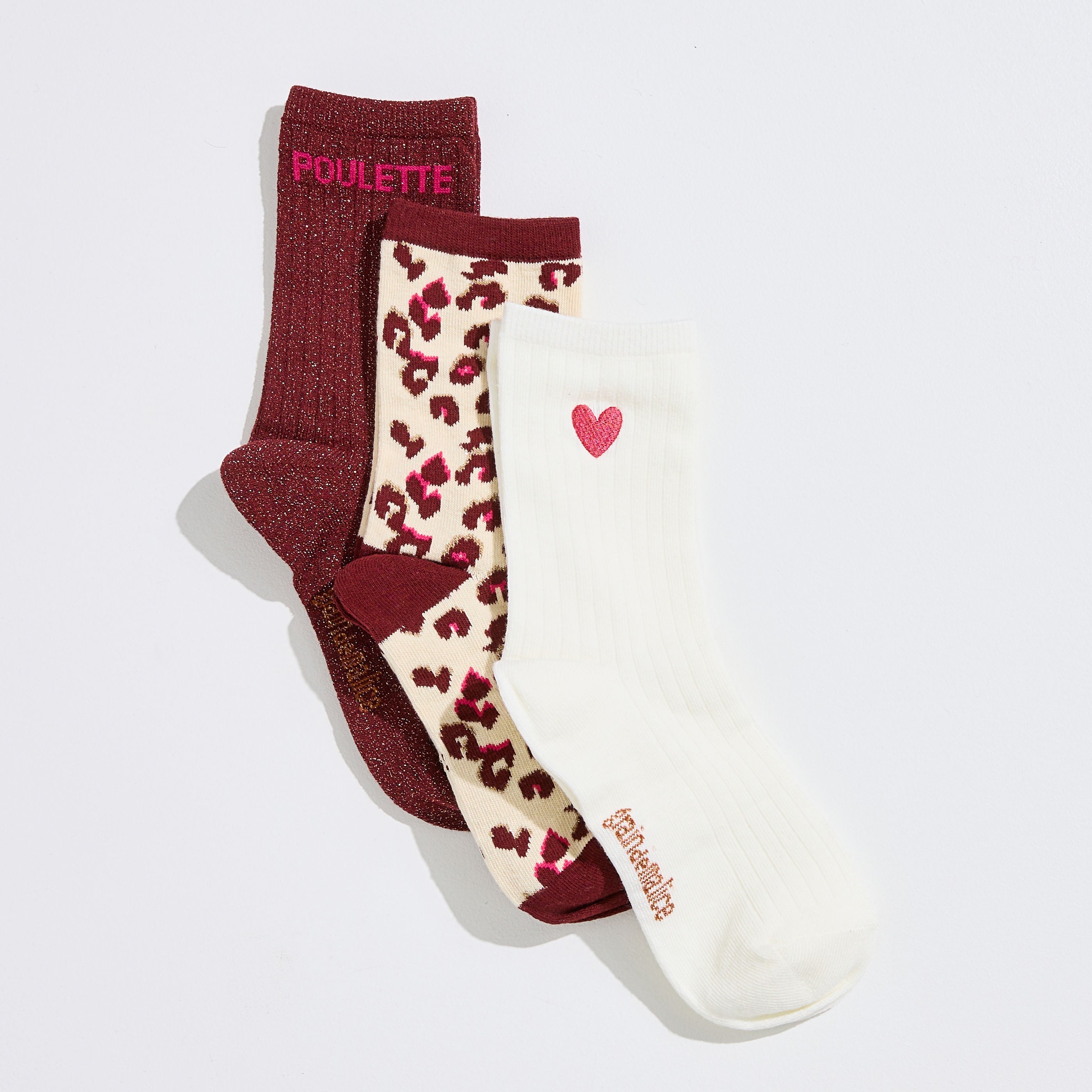 3 paires de chaussettes paillet&eacute;e femme