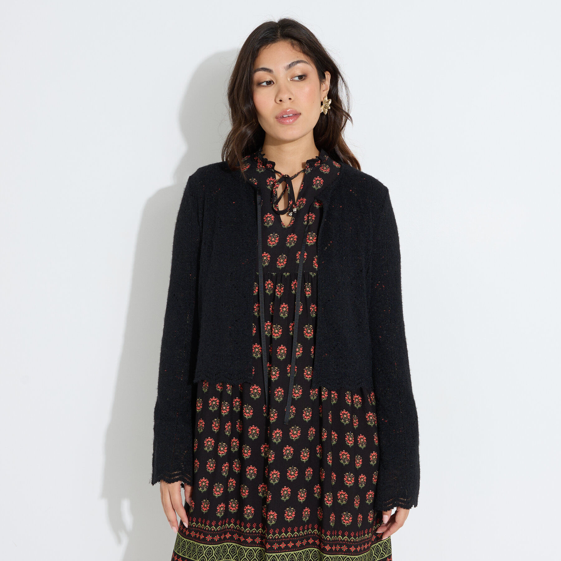 Gilet court manches &eacute;vas&eacute;es femme