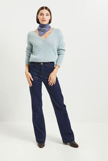 Pull col V femme