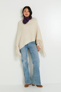 Poncho fermé uni femme
