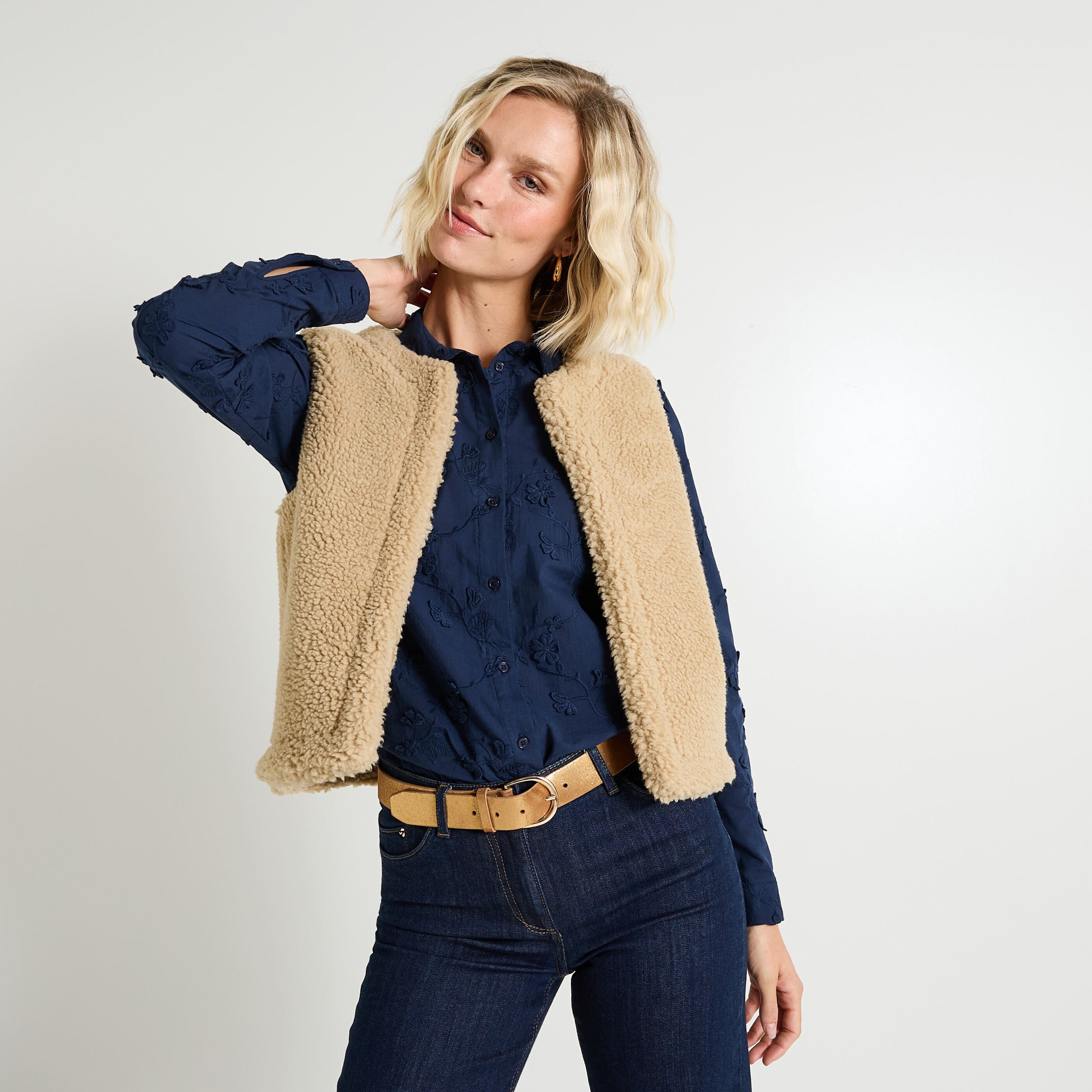 Veste sans manches r&eacute;versible femme