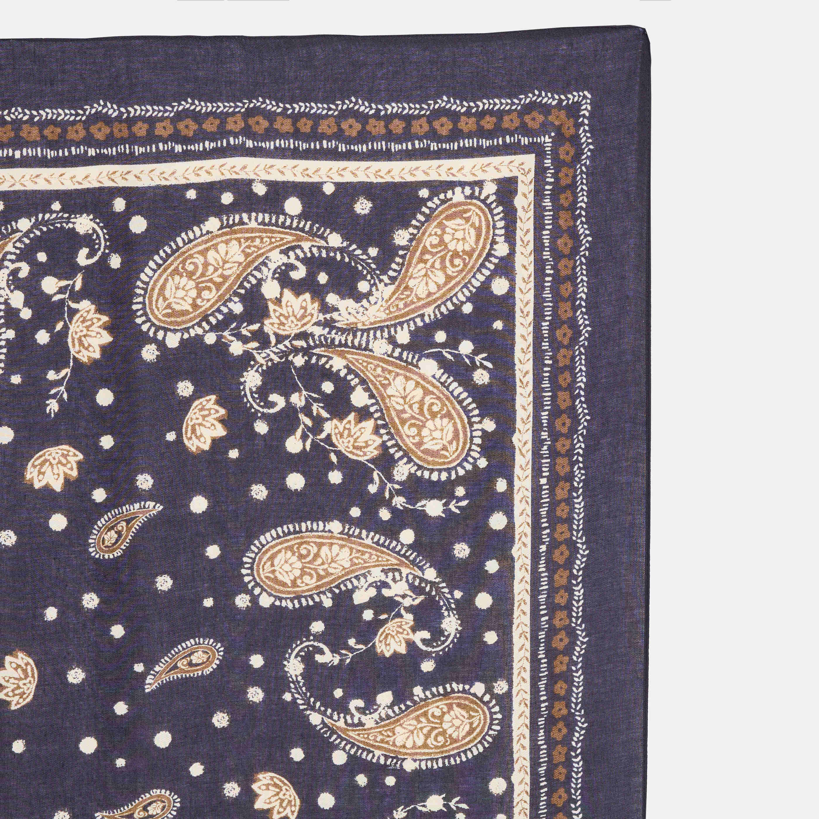 Foulard carr&eacute; imprim&eacute; cachemire femme