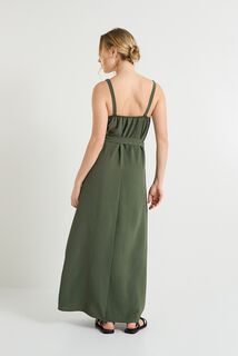 Robe longue col V femme