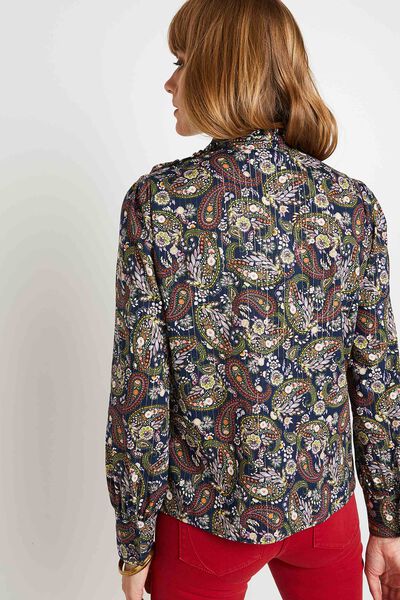 Blouse col montant femme