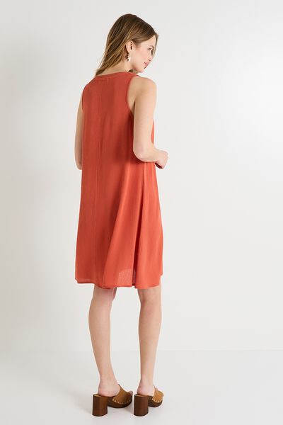 Robe courte en crépon femme