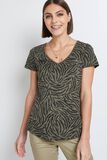 T-shirt imprimé col V femme