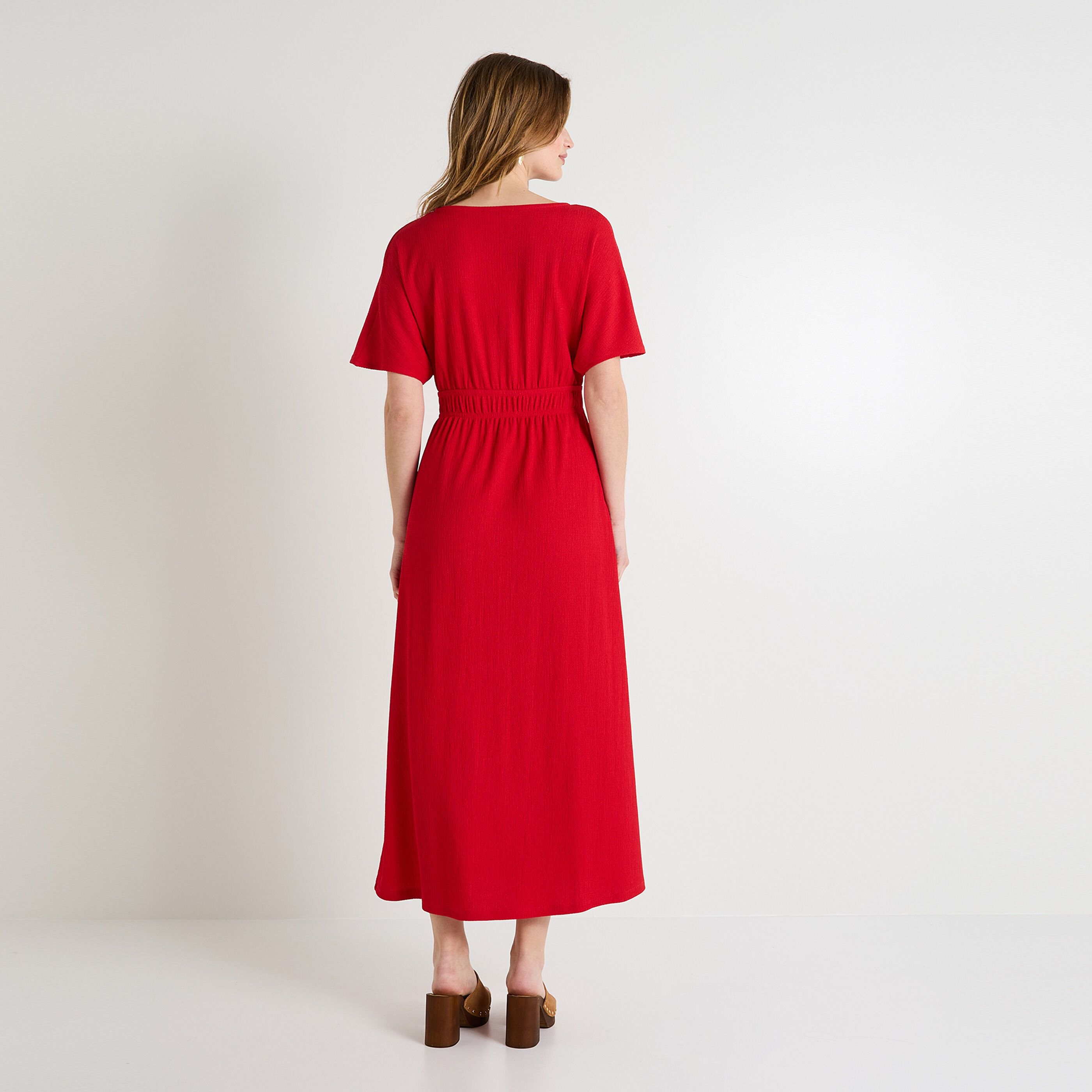 Robe longue en maille femme