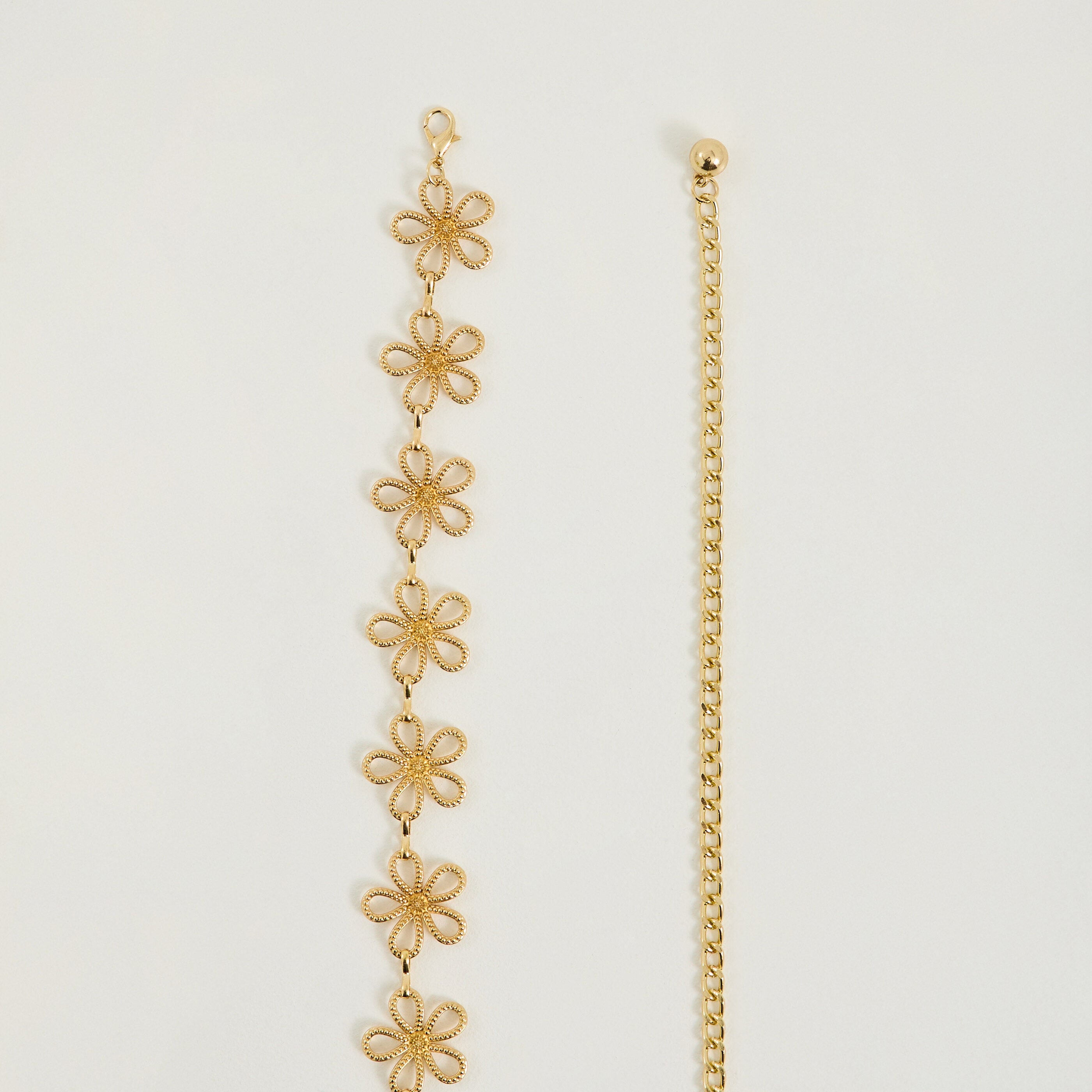 Ceinture cha&icirc;ne forme fleur femme