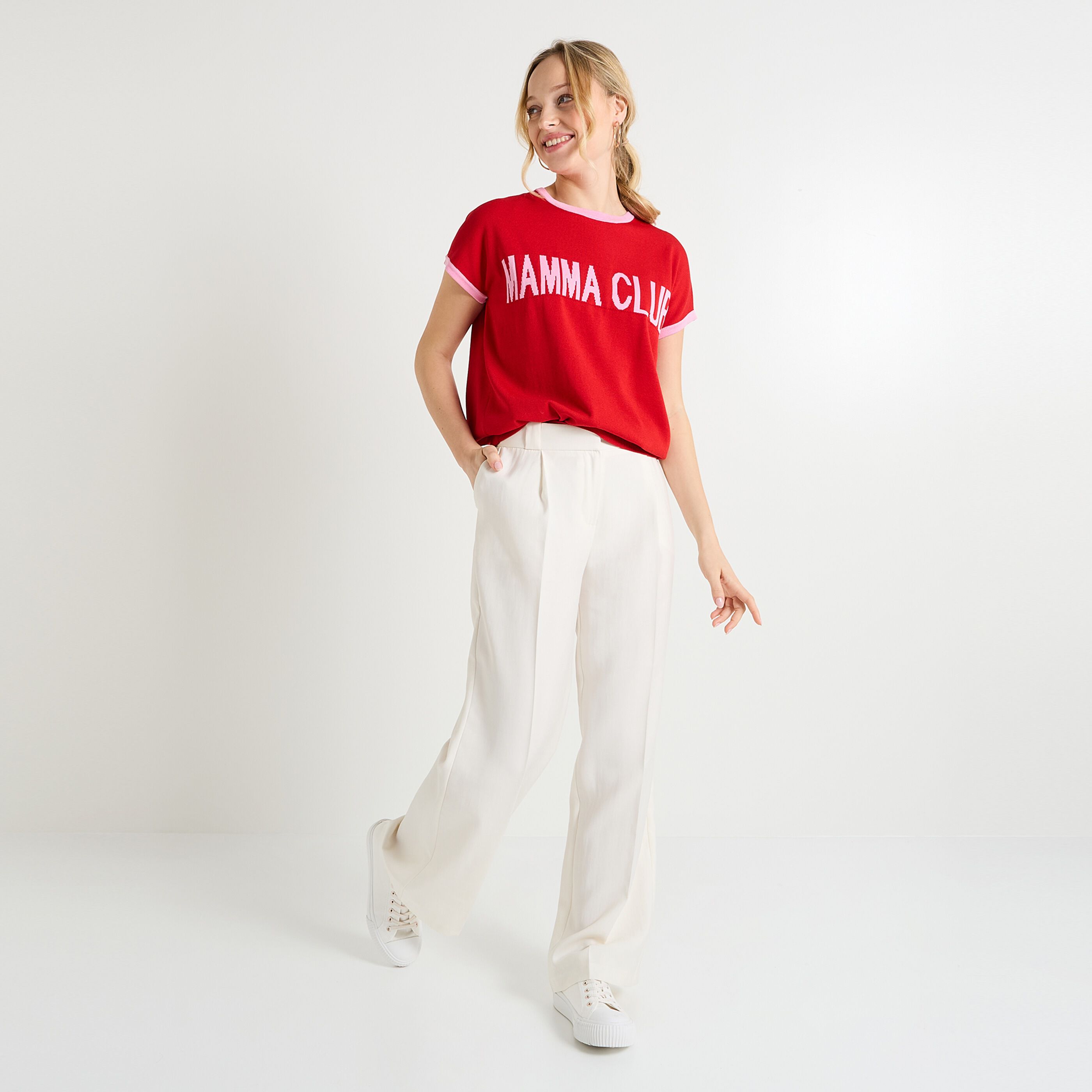 Pull manches courtes femme