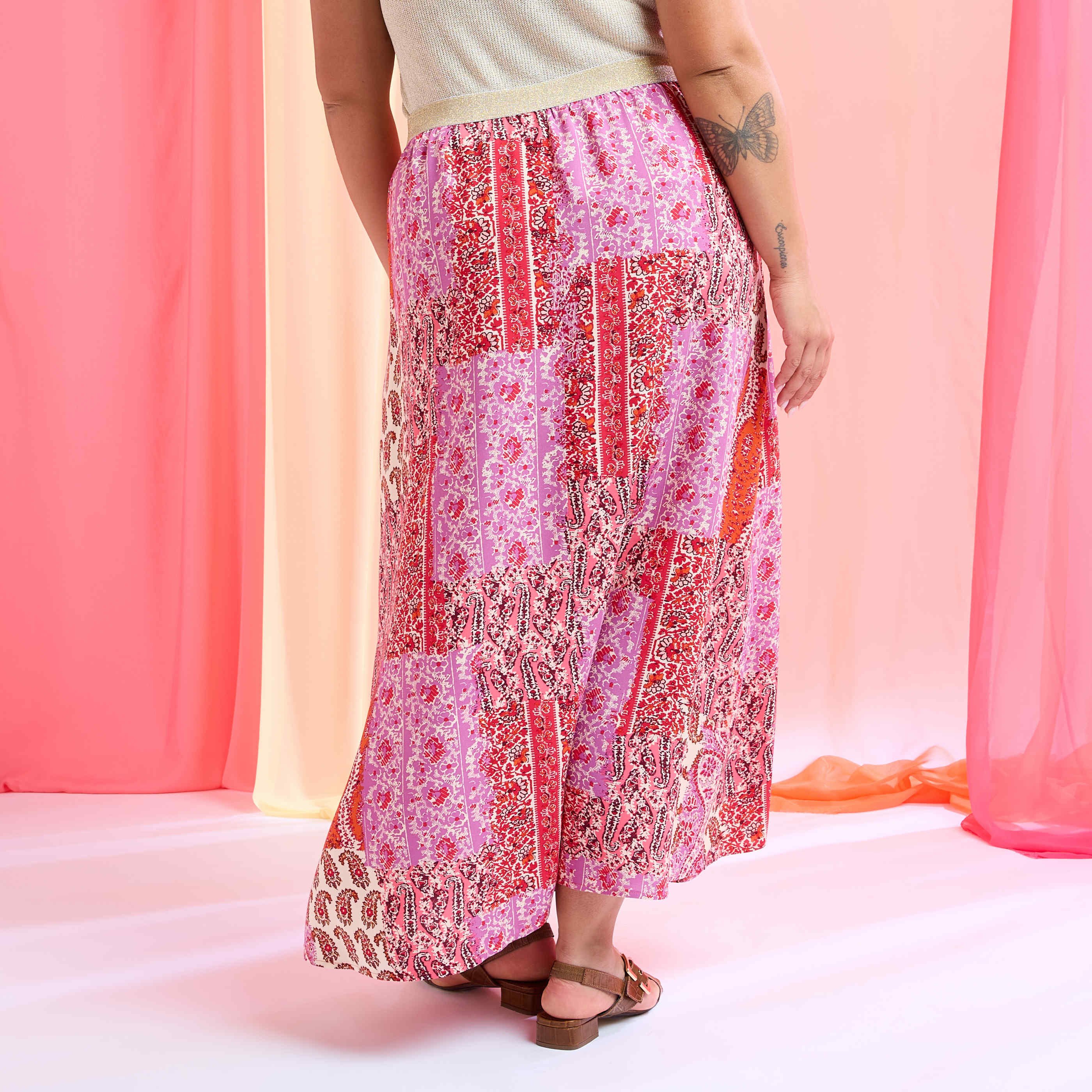 Jupe longue imprim&eacute;e femme