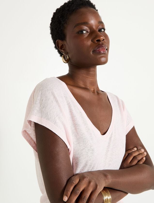 T-shirt en lin mélangé femme