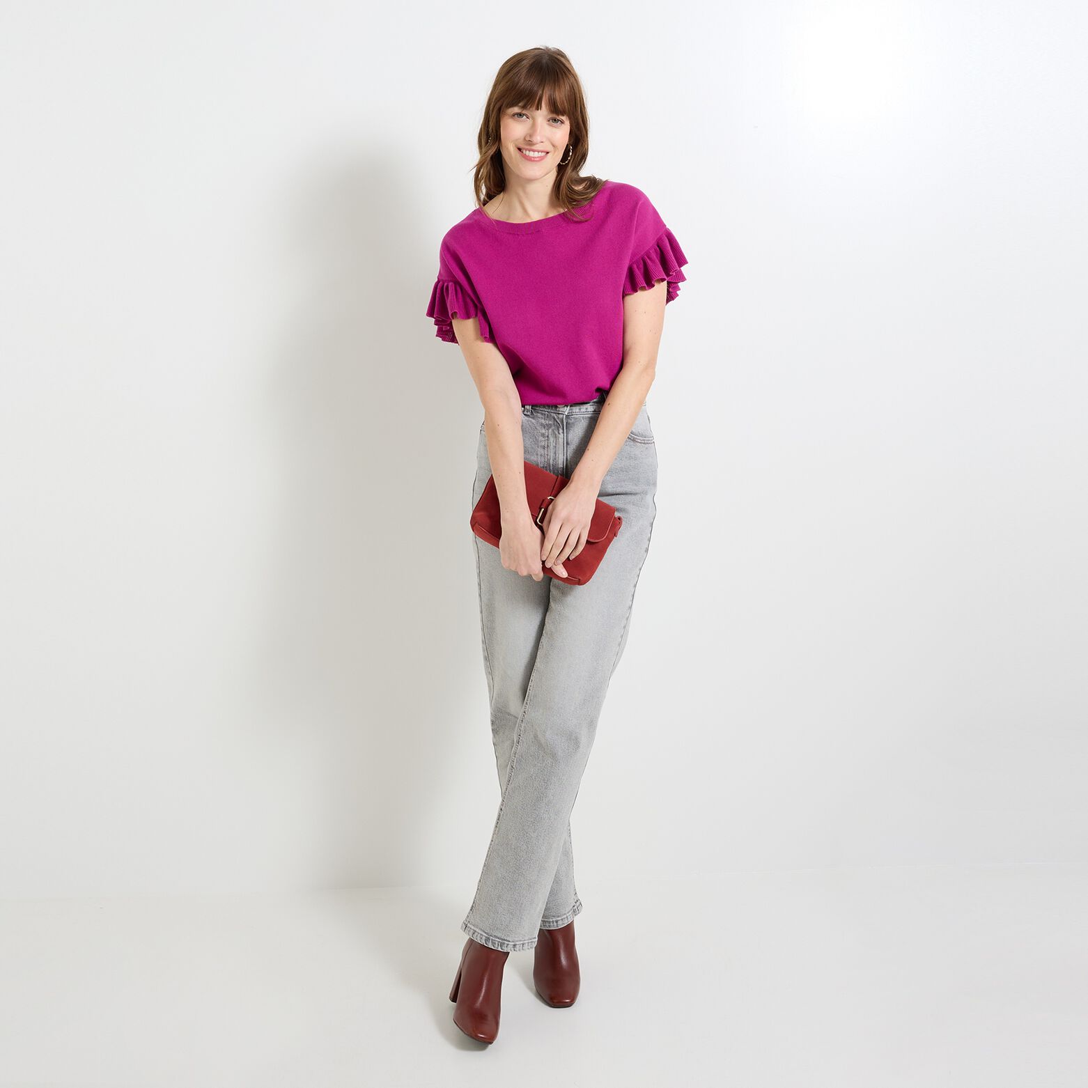 Pull à volants femme