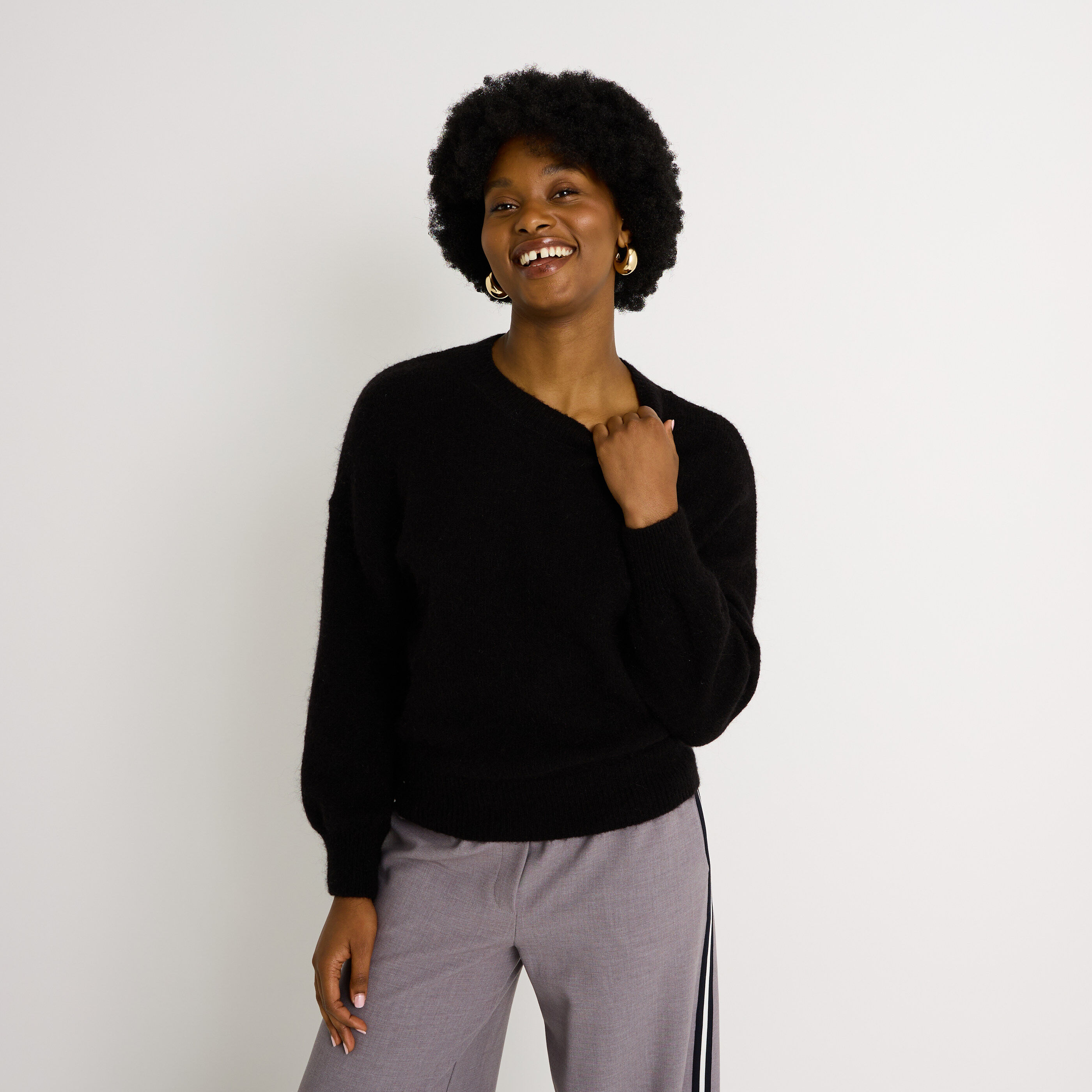 Pull premium &agrave; col rond femme 