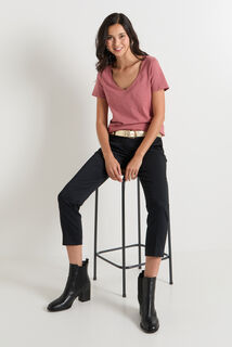 T-shirt col V femme