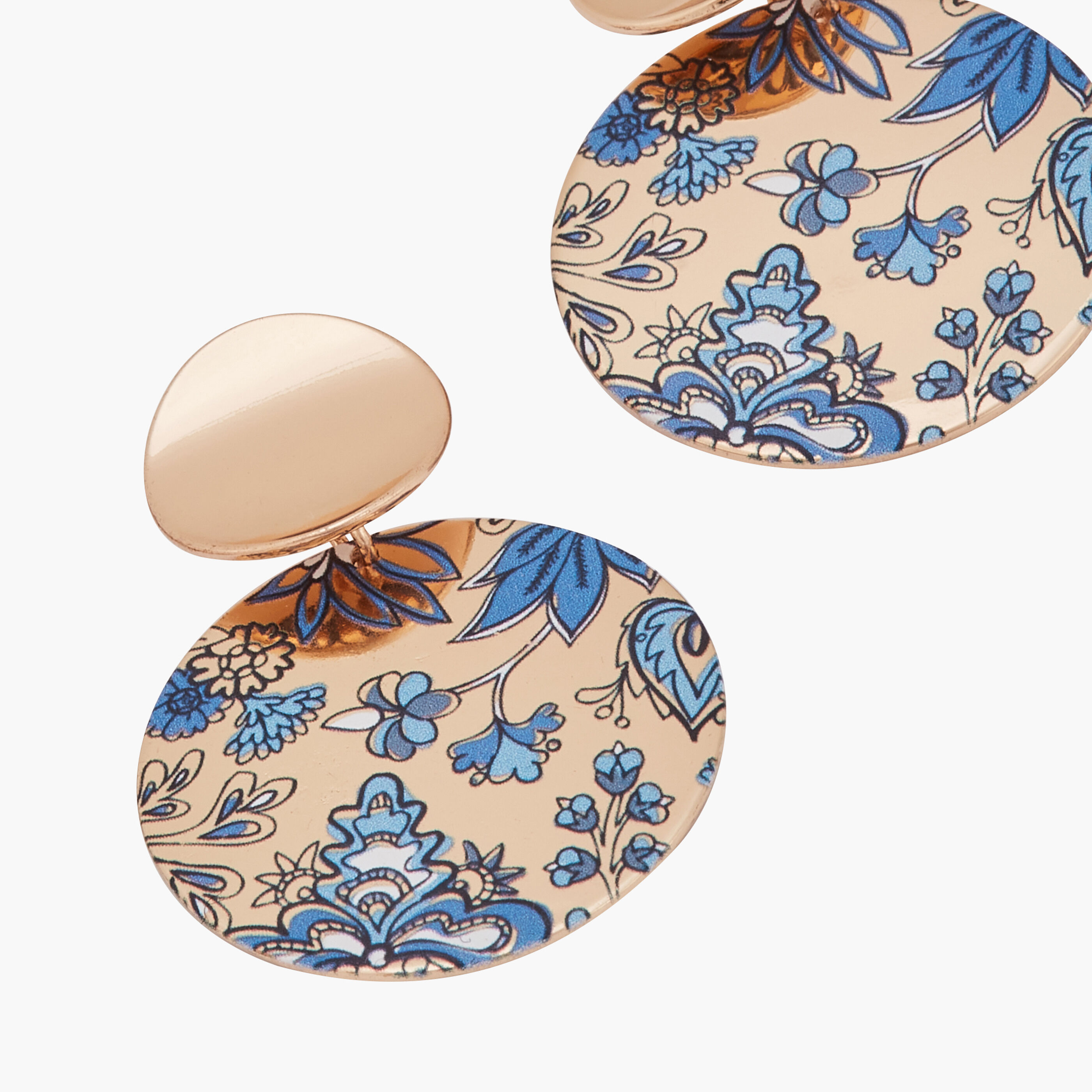 Boucles d'oreilles imprim&eacute; fleuri