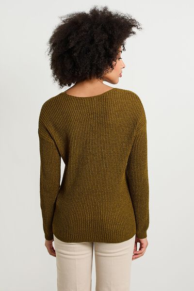 Pull col V femme