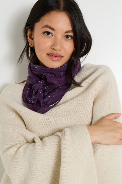 Foulard carré imprimé bicolore femme