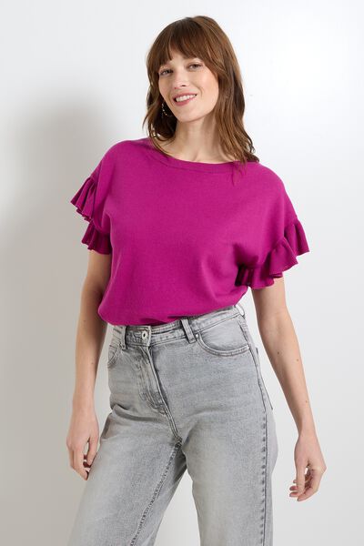 Pull à volants femme