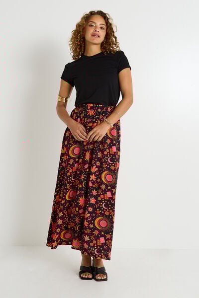 Jupe longue fluide imprimée femme