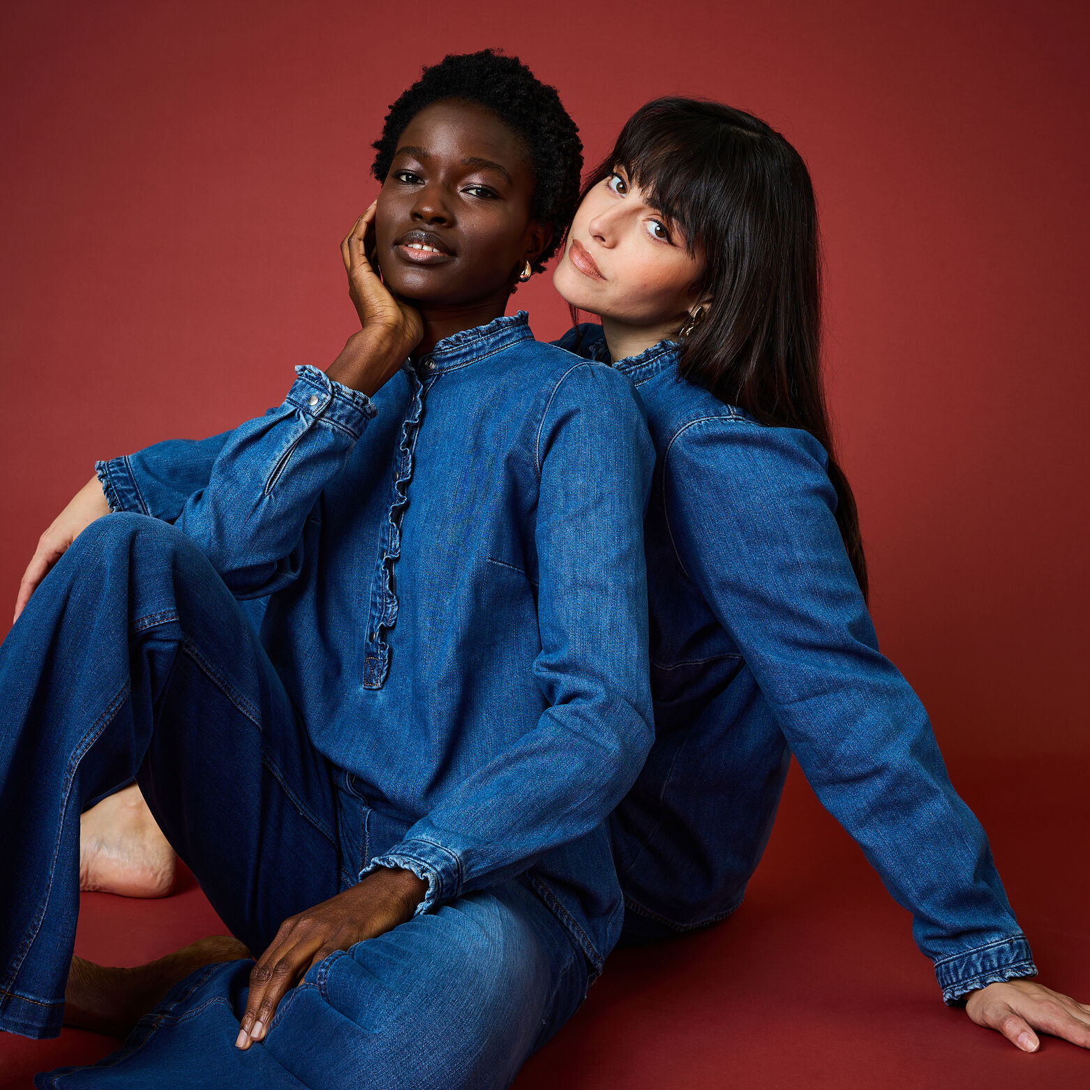 Blouse en denim femme