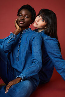 Blouse en denim femme