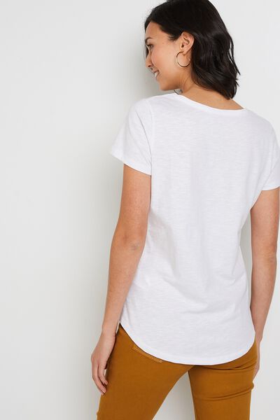 T-shirt manches courtes V femme