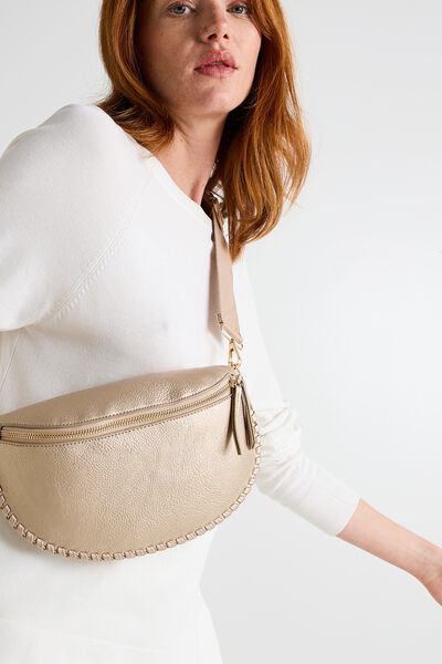 Sac banane doré femme