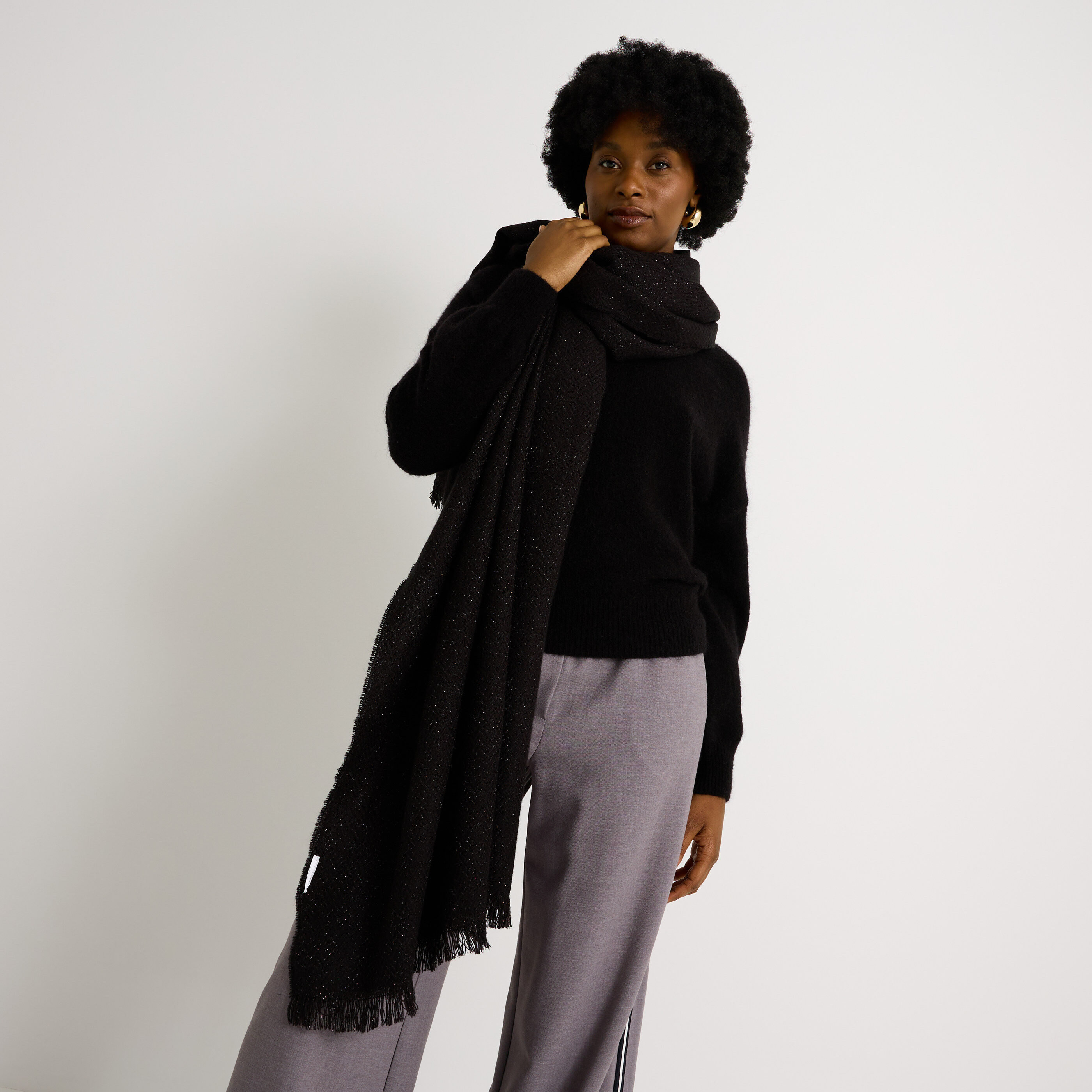 &Eacute;charpe textur&eacute;e brillante femme