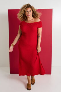 Robe longue en maille gaufrée