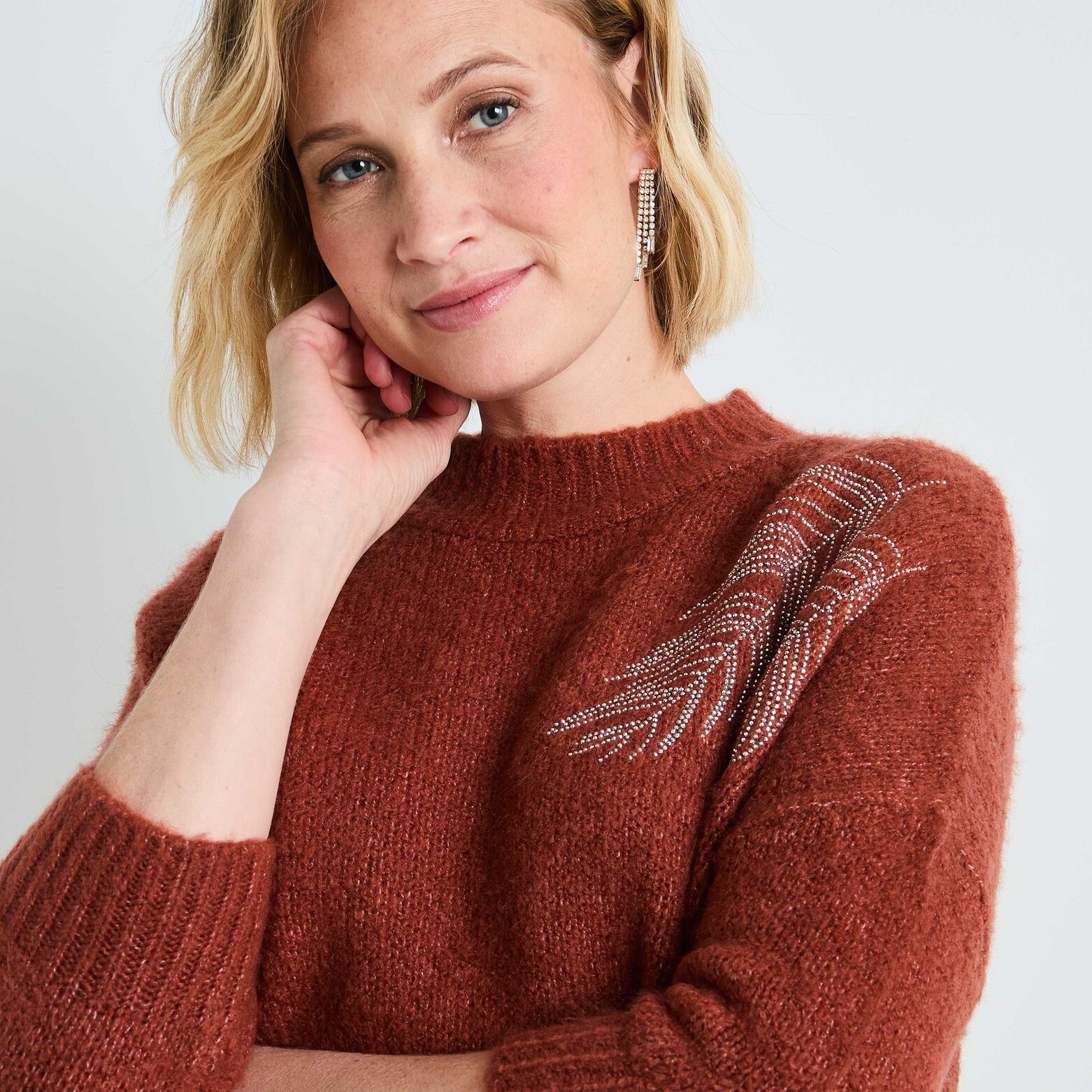 Pull col rond femme