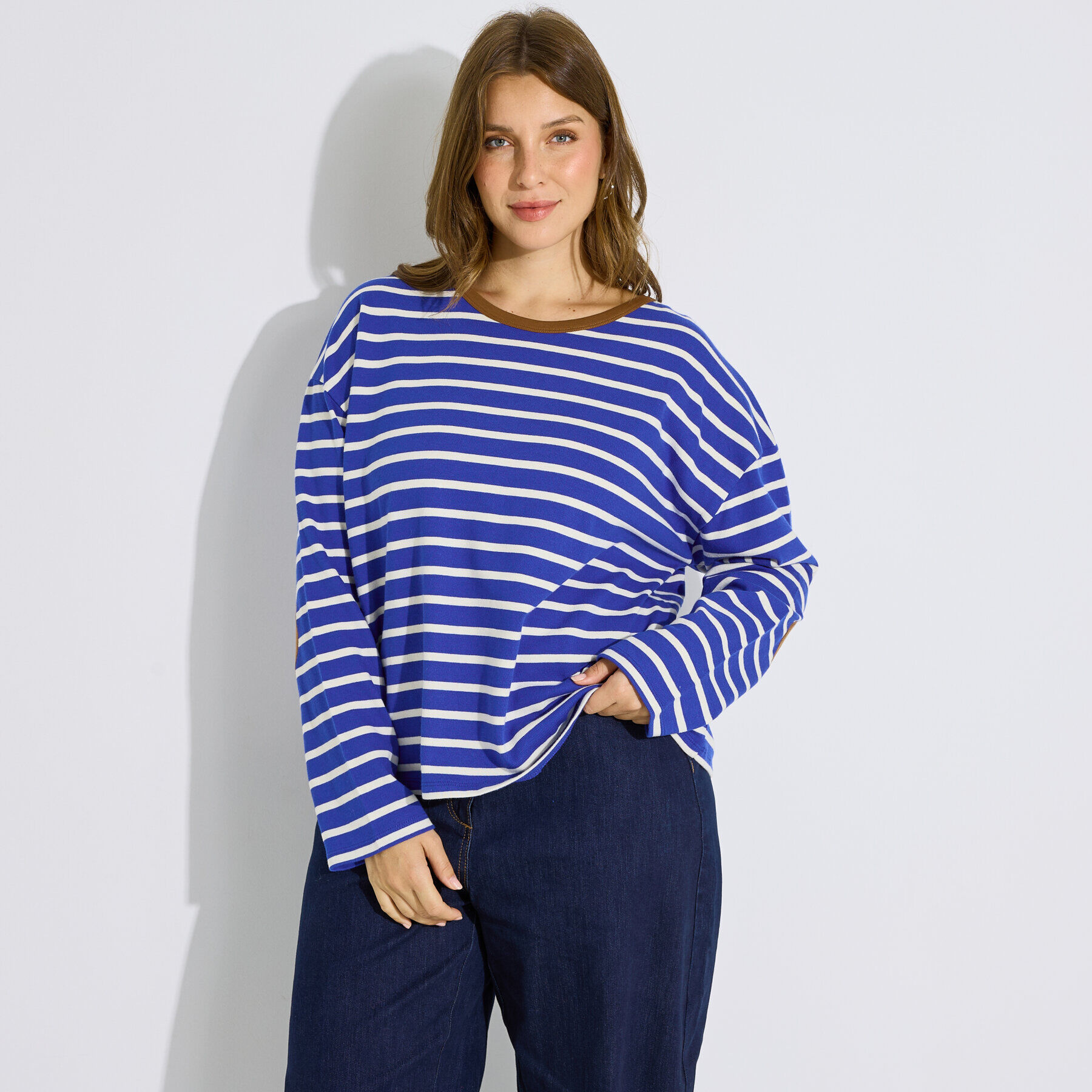 Tee-shirt ray&eacute; coudi&egrave;re c&oelig;ur femme