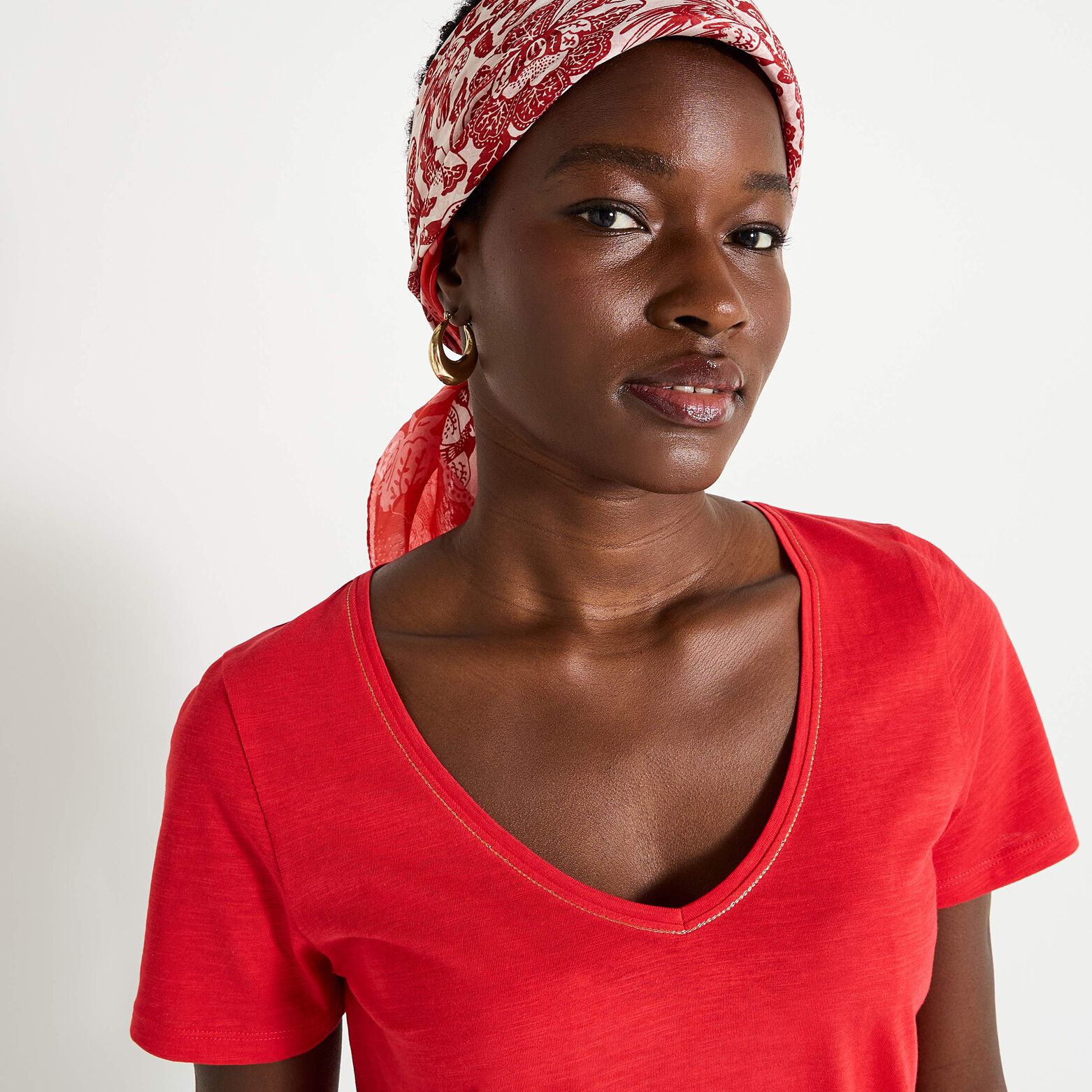 T-shirt col V femme