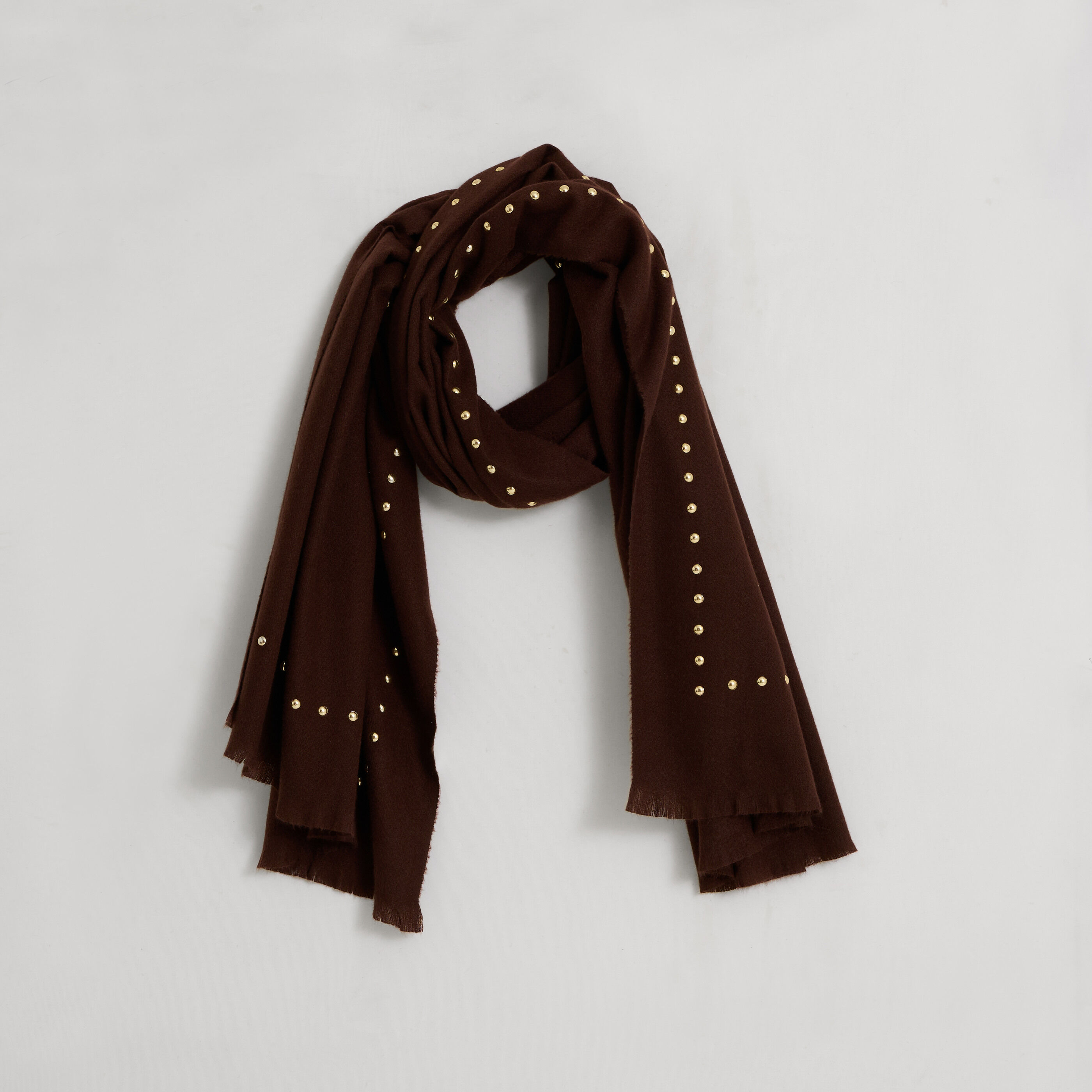 &Eacute;charpe unie &agrave; clous femme