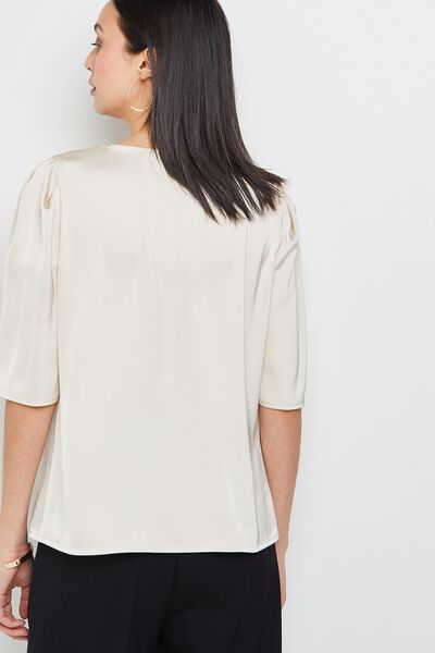 Top satin et dentelle femme 