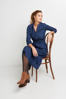 Robe mi longue en denim femme