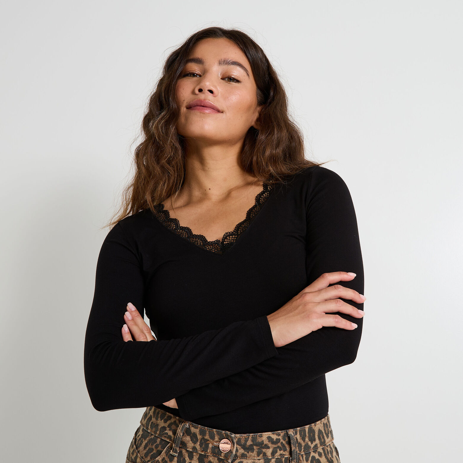 T-shirt col V femme