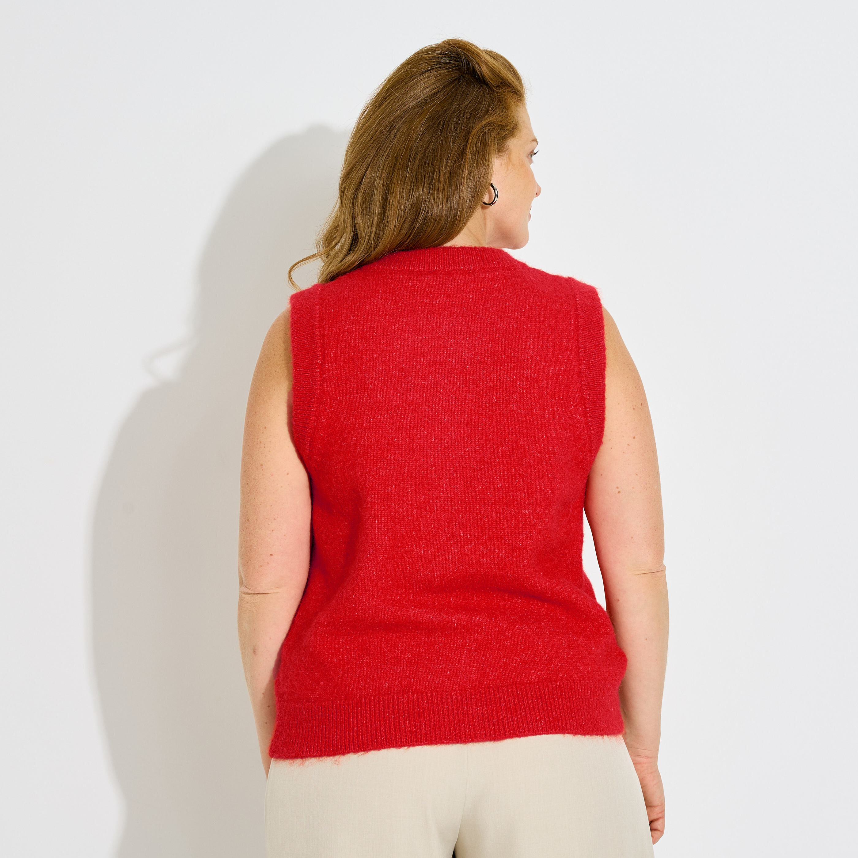 Gilet sans manches col rond femme