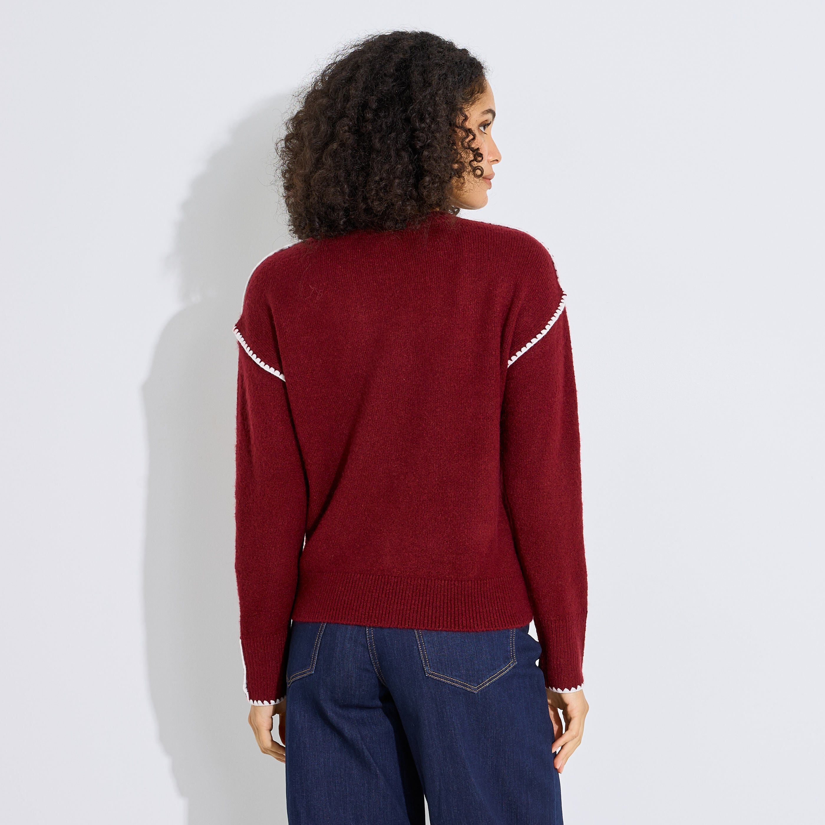 Pull en maille manches longues femme