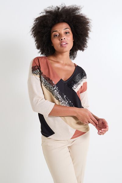 T-shirt col V femme