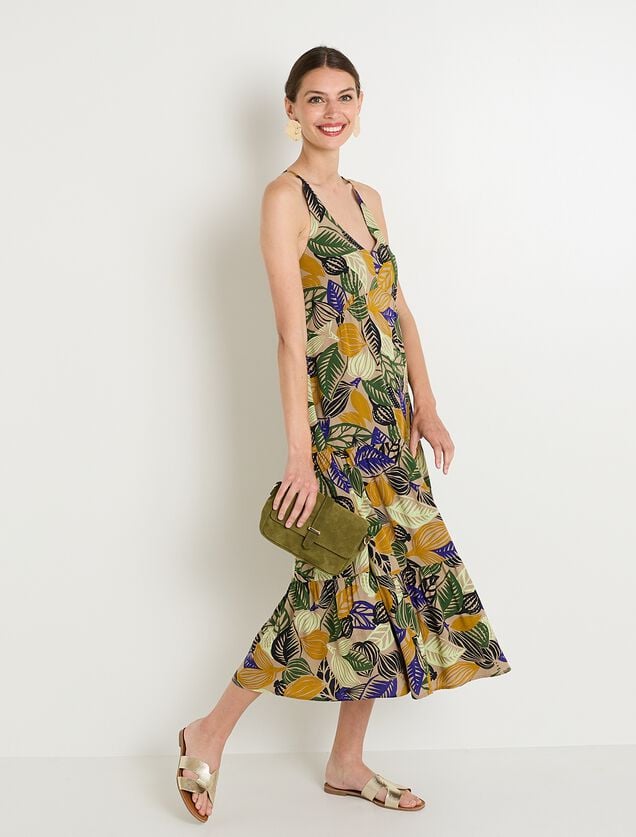 Robe longue imprimée femme