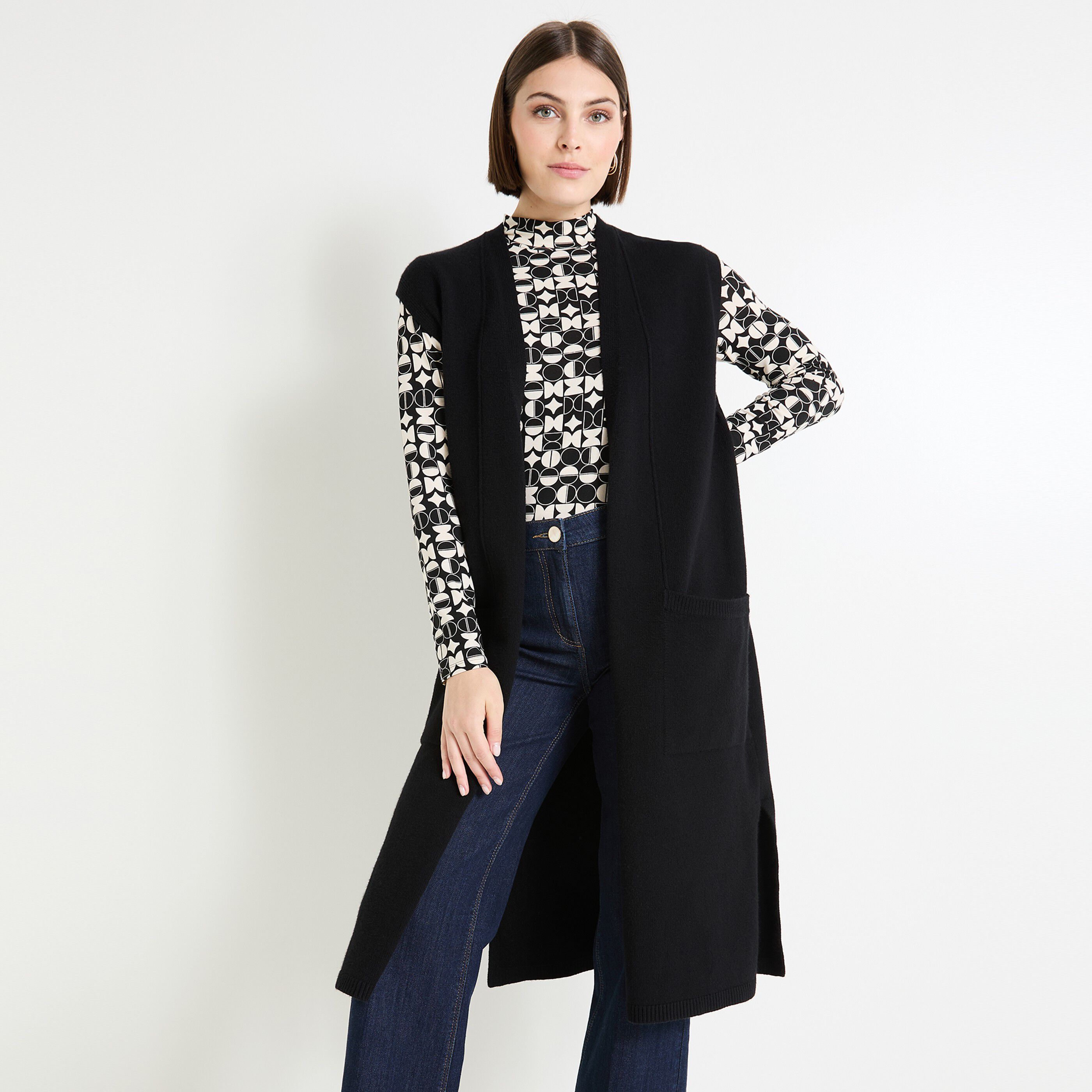 Gilet sans manche femme noir clearance