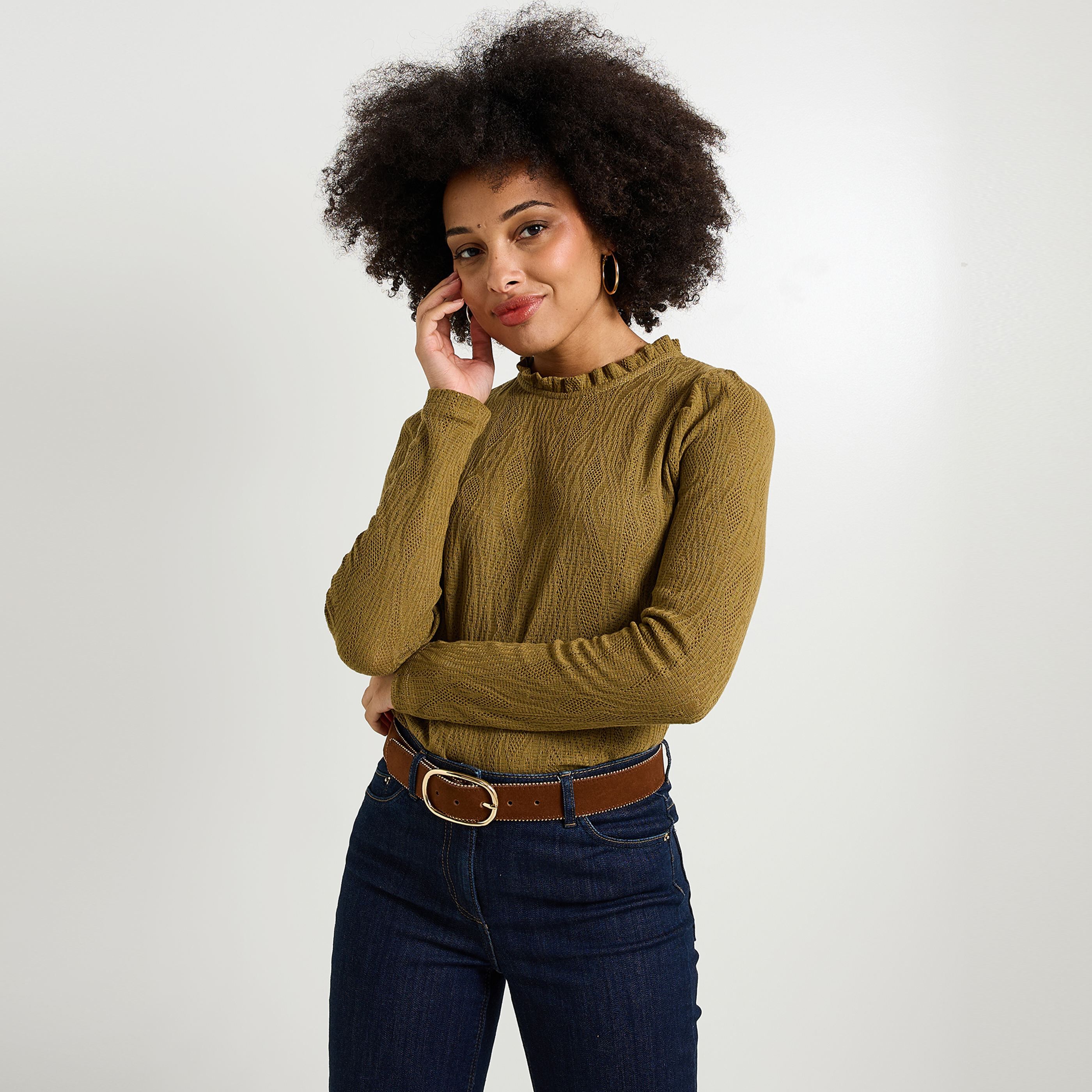 T-shirt col montant femme