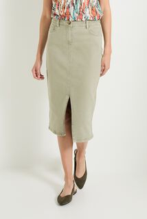 Jupe denim mi-longue femme