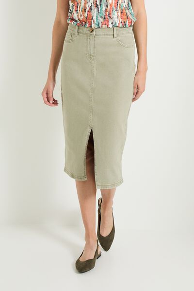 Jupe denim mi-longue femme