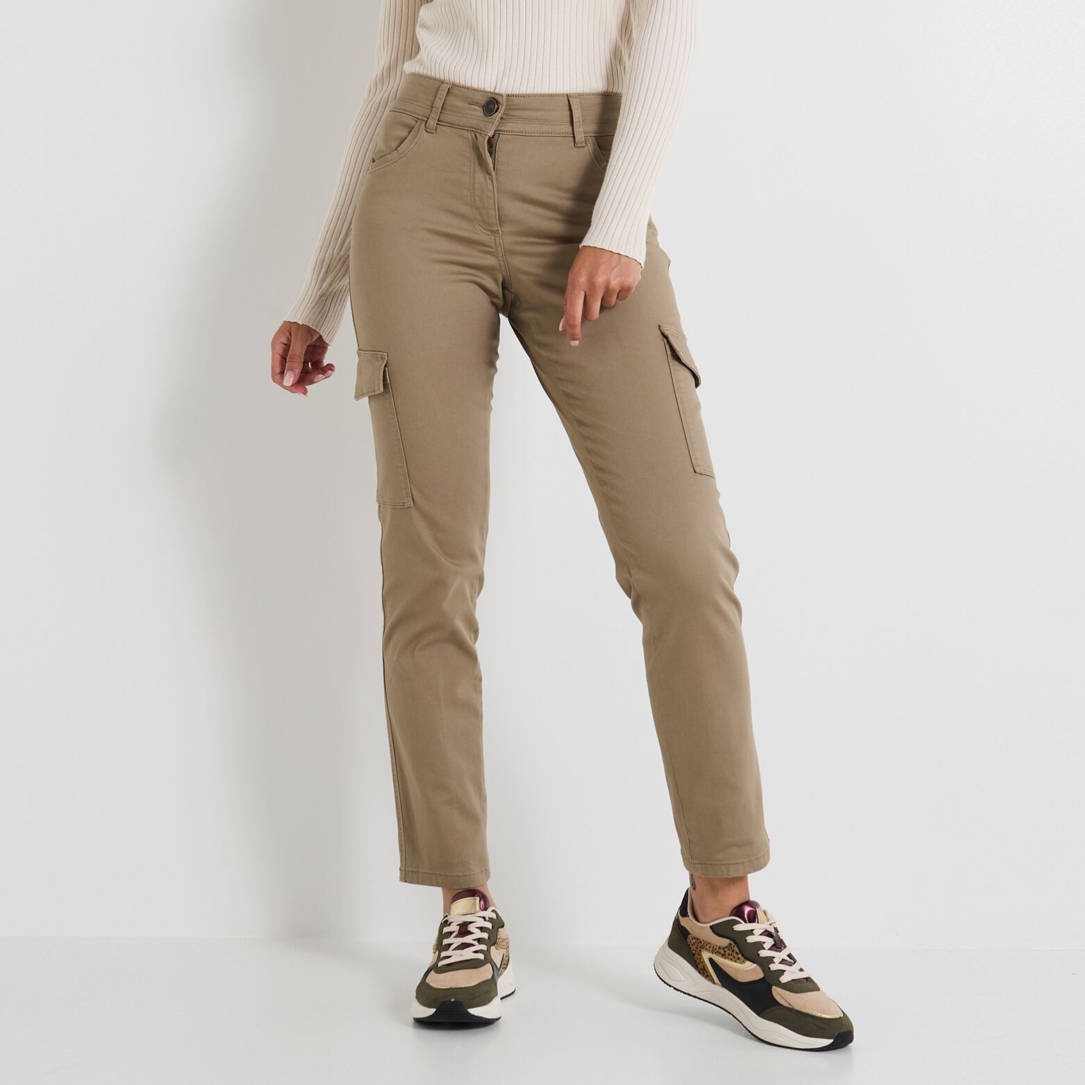 Cargo Pants Pantalon Cargo Femme Kaki Avec Poches Cargo Boyfriend