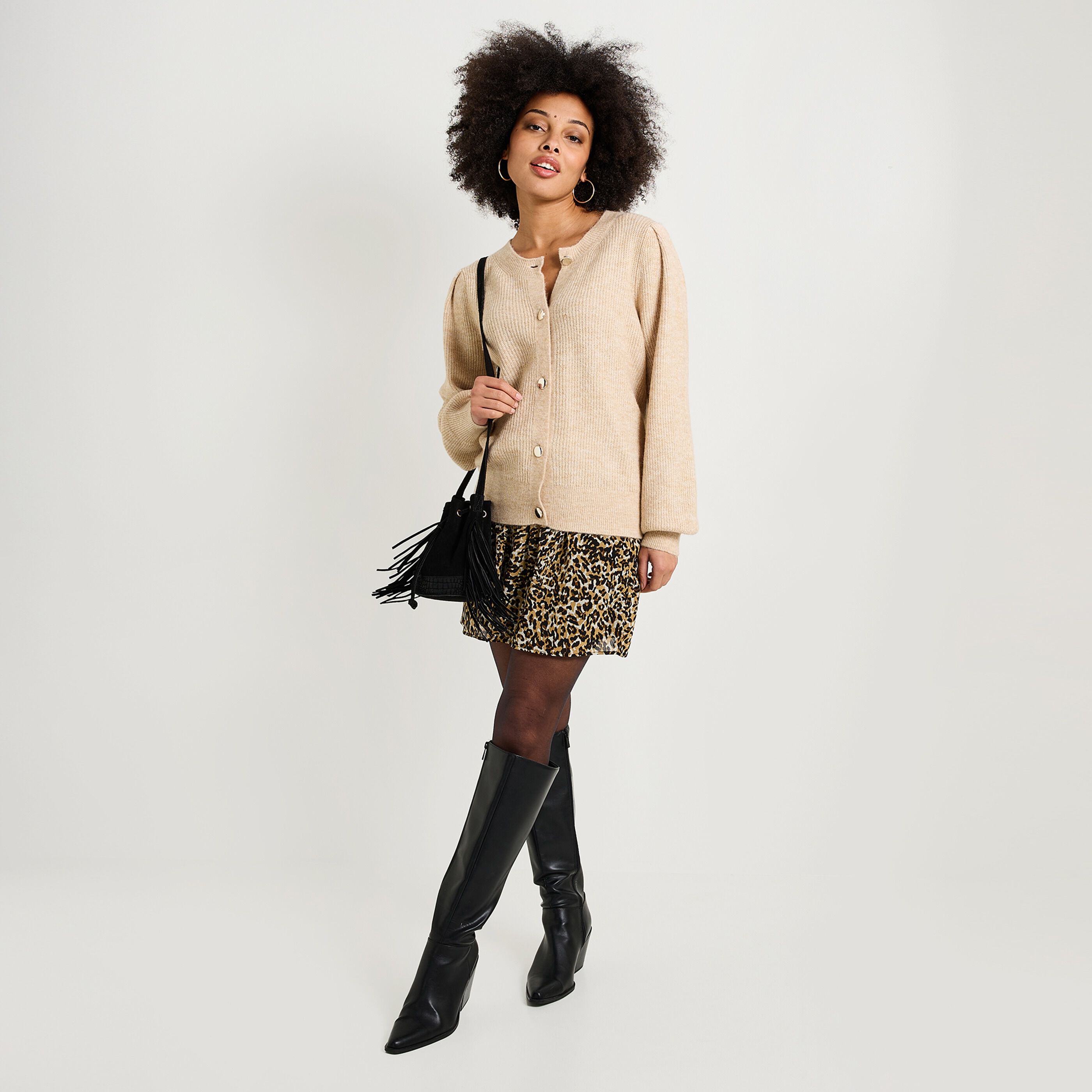 Jupe imprim&eacute; l&eacute;opard femme