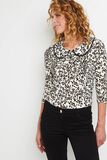 T-shirt col claudine imprimé femme