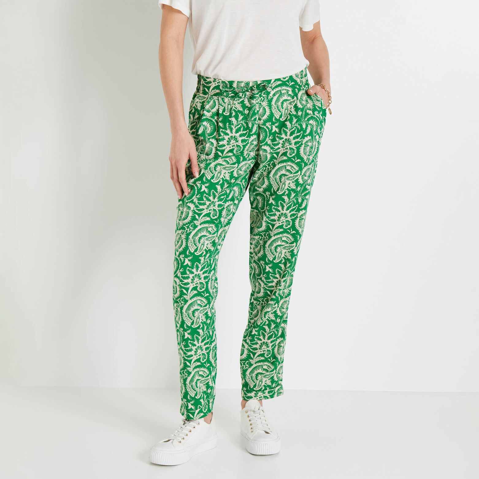 Pantalon fluide imprimé femme
